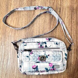 LUG Switch Floral Plaid Crossbody‎ Bag Convertible Strap RFID Travel